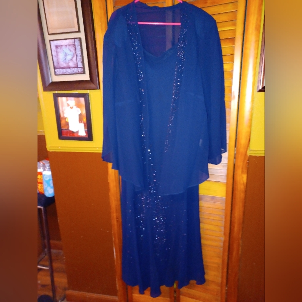 M & R Richards Navy 2 Pc Evening Gown Wedding Mother of the Bride Dress Sz 6 NWT